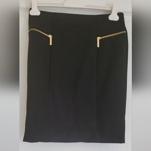 Black Michael Kors Skirt with gold zipper accents